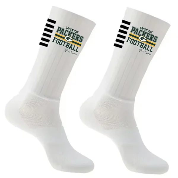 Green Bay Packers Duo 2 Pack Pair Team Colors Large Men Crew Socks Gift SPTSOCKS059