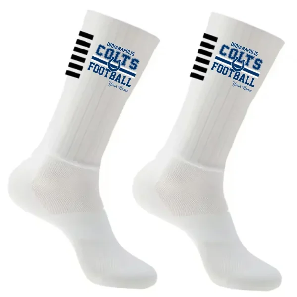 Indianapolis Colts Duo 2 Pack Pair Team Colors Large Men Crew Socks Gift SPTSOCKS061