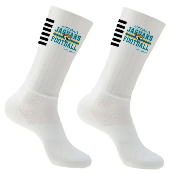 Jacksonville Jaguars Duo 2 Pack Pair Team Colors Large Men Crew Socks Gift SPTSOCKS062 - Image 5