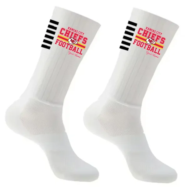 Kansas City Chiefs Duo 2 Pack Pair Team Colors Large Men Crew Socks Gift SPTSOCKS063