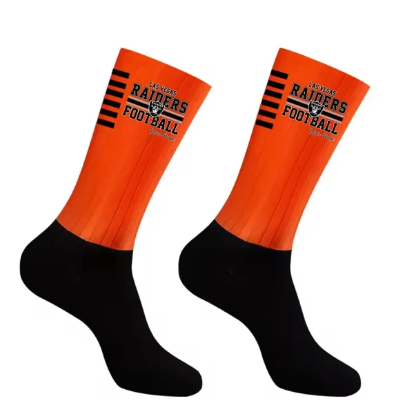 Las Vegas Raiders Duo 2 Pack Pair Team Colors Large Men Crew Socks Gift SPTSOCKS064 - Image 3