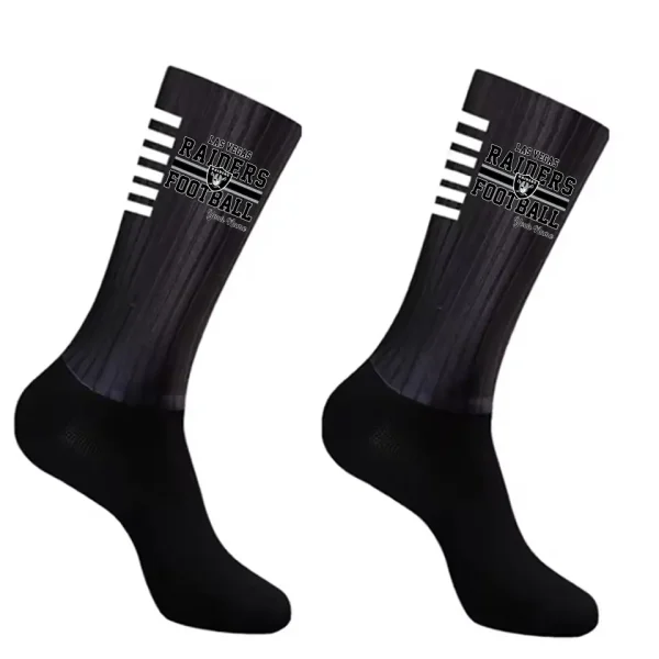 Las Vegas Raiders Duo 2 Pack Pair Team Colors Large Men Crew Socks Gift SPTSOCKS064 - Image 4