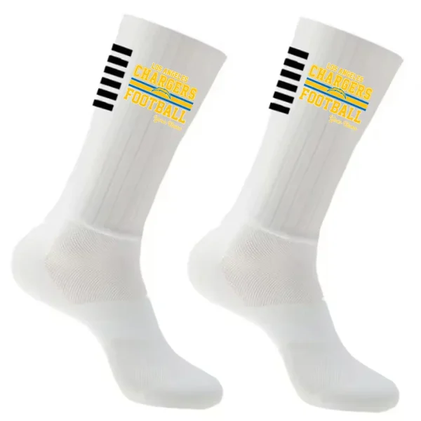 Los Angeles Chargers Duo 2 Pack Pair Team Colors Large Men Crew Socks Gift SPTSOCKS065