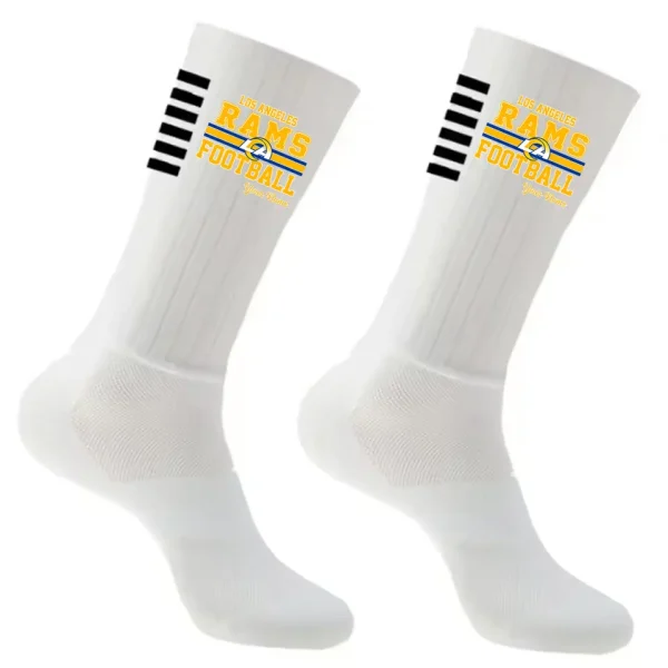 Los Angeles Rams Duo 2 Pack Pair Team Colors Large Men Crew Socks Gift SPTSOCKS066
