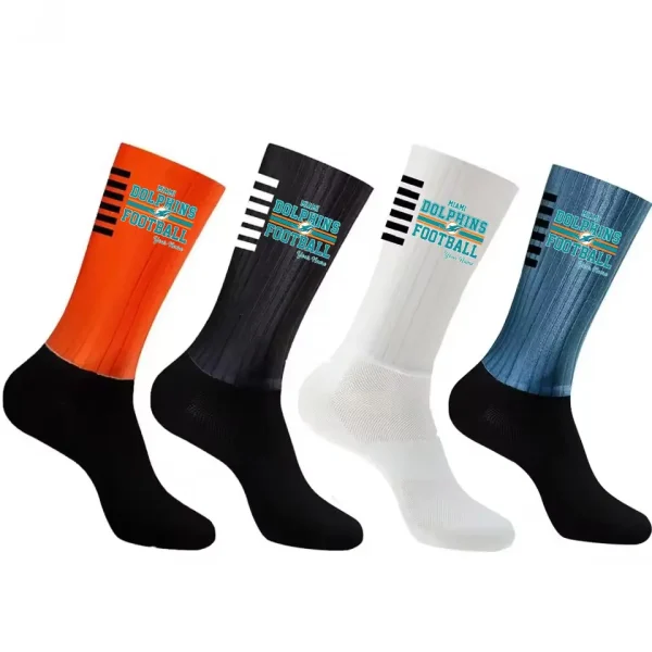 Miami Dolphins Duo 2 Pack Pair Team Colors Large Men Crew Socks Gift SPTSOCKS067 - Image 5