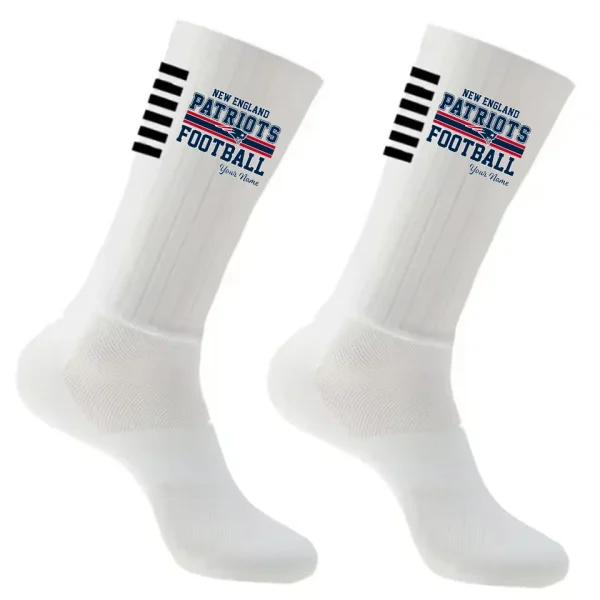 New England Patriots Duo 2 Pack Pair Team Colors Large Men Crew Socks Gift SPTSOCKS069