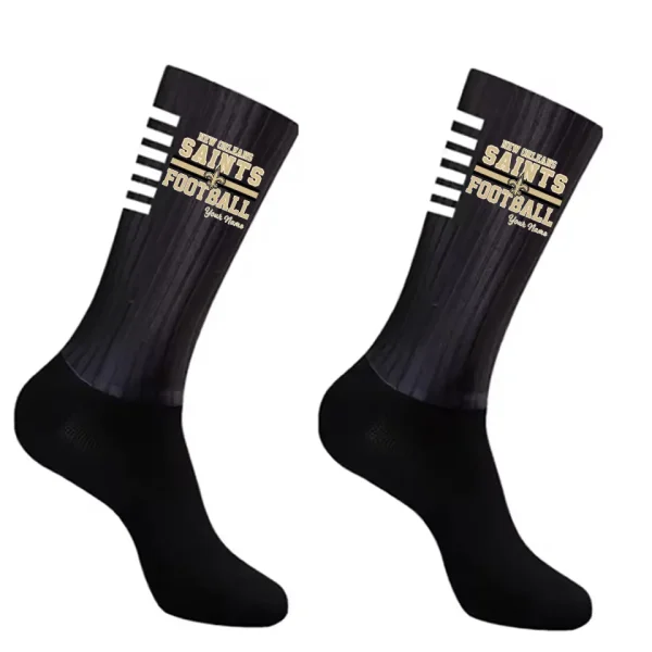 New Orleans Saints Duo 2 Pack Pair Team Colors Large Men Crew Socks Gift SPTSOCKS070 - Image 4