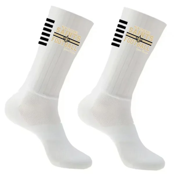 New Orleans Saints Duo 2 Pack Pair Team Colors Large Men Crew Socks Gift SPTSOCKS070