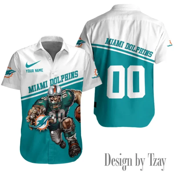 Miami Dolphins Button Shirt Summer Holiday Gift For Sports Enthusiast AZCBS286
