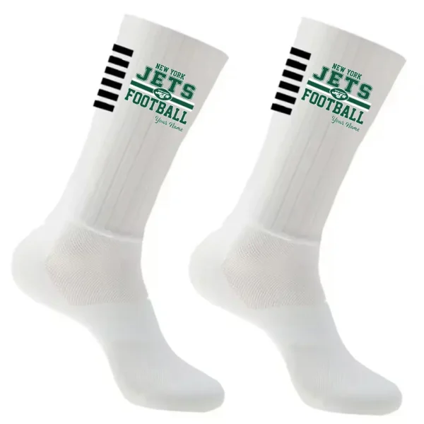 New York Jets Duo 2 Pack Pair Team Colors Large Men Crew Socks Gift SPTSOCKS072