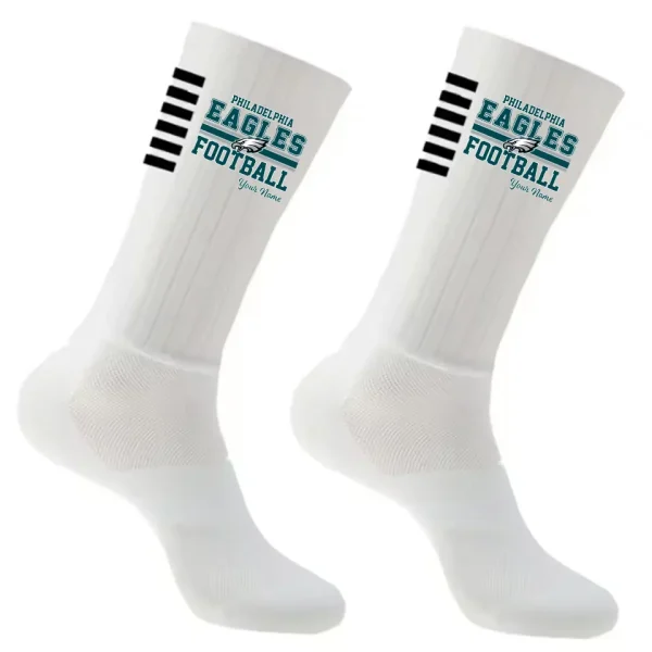 Philadelphia Eagles Duo 2 Pack Pair Team Colors Large Men Crew Socks Gift SPTSOCKS073