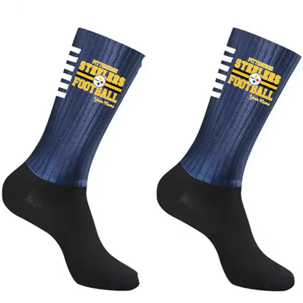 Pittsburgh Steelers Duo 2 Pack Pair Team Colors Large Men Crew Socks Gift SPTSOCKS074 - Image 5