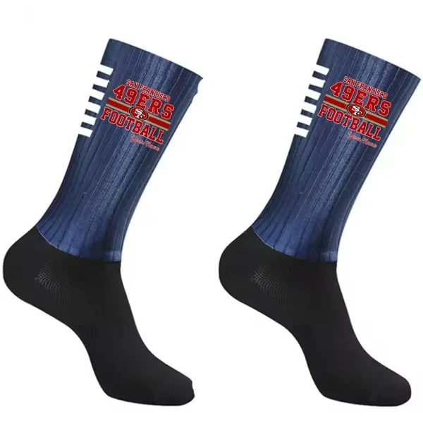 San Francisco 49ers Duo 2 Pack Pair Team Colors Large Men Crew Socks Gift SPTSOCKS075 - Image 2