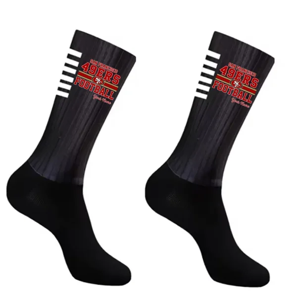 San Francisco 49ers Duo 2 Pack Pair Team Colors Large Men Crew Socks Gift SPTSOCKS075 - Image 3