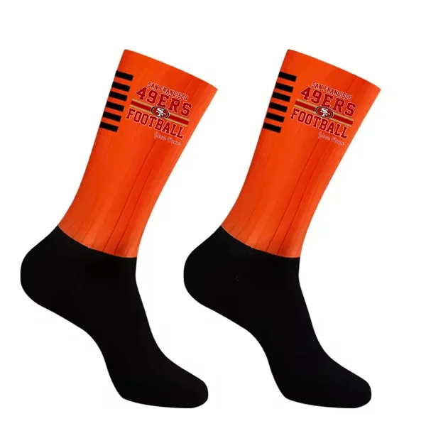 San Francisco 49ers Duo 2 Pack Pair Team Colors Large Men Crew Socks Gift SPTSOCKS075 - Image 4