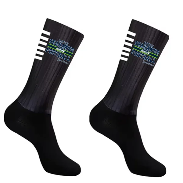 Seattle Seahawks Duo 2 Pack Pair Team Colors Large Men Crew Socks Gift SPTSOCKS076 - Image 5
