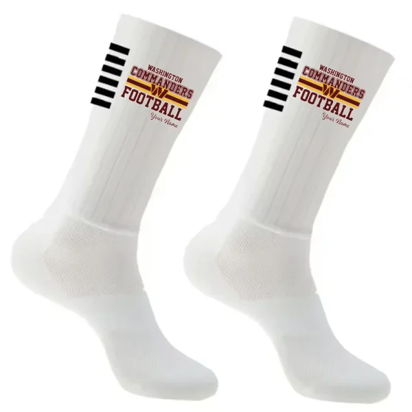 Washington Commanders Duo 2 Pack Pair Team Colors Large Men Crew Socks Gift SPTSOCKS079