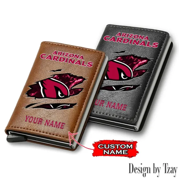 Arizona Cardinals Credit Card Holder Leather Wallet SPTCHLW189