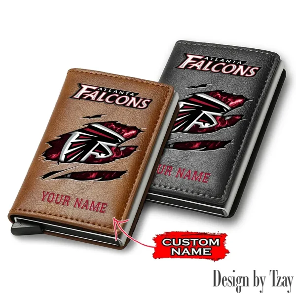 Atlanta Falcons Credit Card Holder Leather Wallet SPTCHLW190