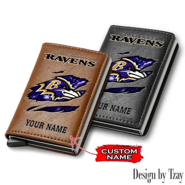 Baltimore Ravens Credit Card Holder Leather Wallet SPTCHLW191