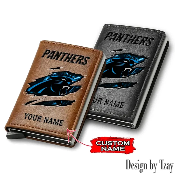 Carolina Panthers Credit Card Holder Leather Wallet SPTCHLW193