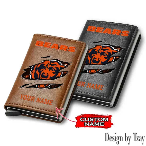 Chicago Bears Credit Card Holder Leather Wallet SPTCHLW194
