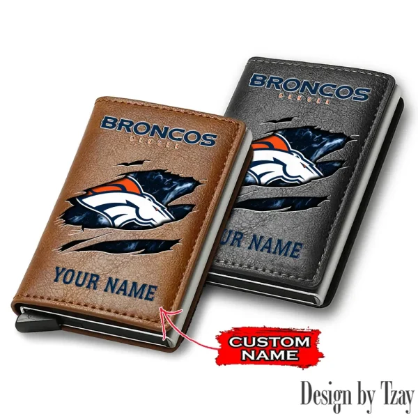 Denver Broncos Credit Card Holder Leather Wallet SPTCHLW198