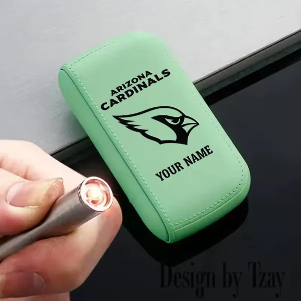 Arizona Cardinals Portable 2-in-1 Multi-function USB Leather Cigarette Lighter Cigarette Case SPTLCCLC001 - Image 4