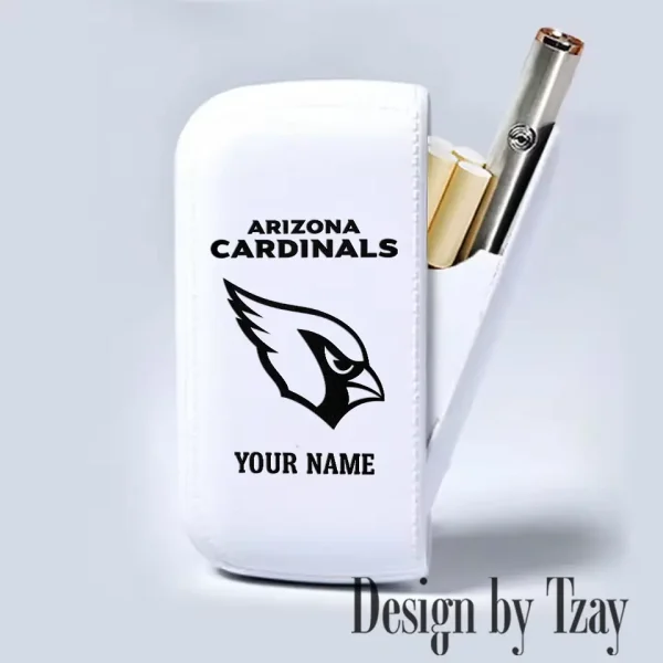 Arizona Cardinals Portable 2-in-1 Multi-function USB Leather Cigarette Lighter Cigarette Case SPTLCCLC001