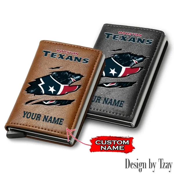 Houston Texans Credit Card Holder Leather Wallet SPTCHLW201