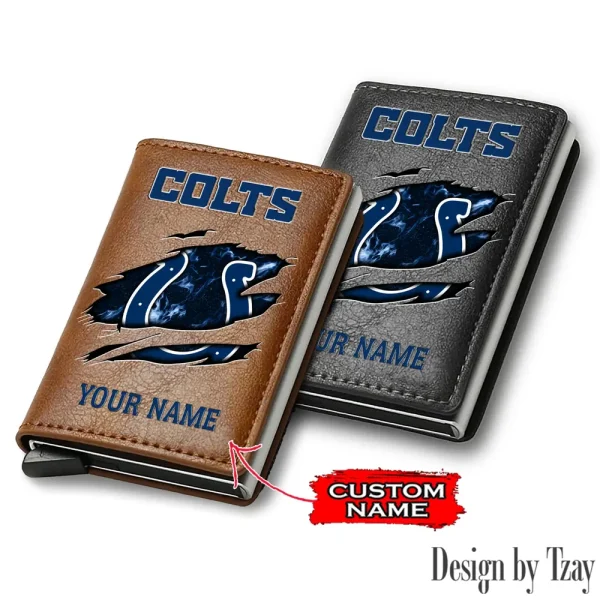 Indianapolis Colts Credit Card Holder Leather Wallet SPTCHLW202