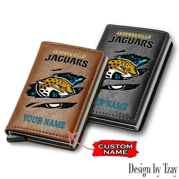 Jacksonville Jaguars Credit Card Holder Leather Wallet SPTCHLW203