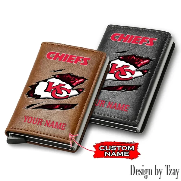 Kansas City Chiefs Credit Card Holder Leather Wallet SPTCHLW204
