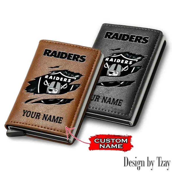 Las Vegas Raiders Credit Card Holder Leather Wallet SPTCHLW205
