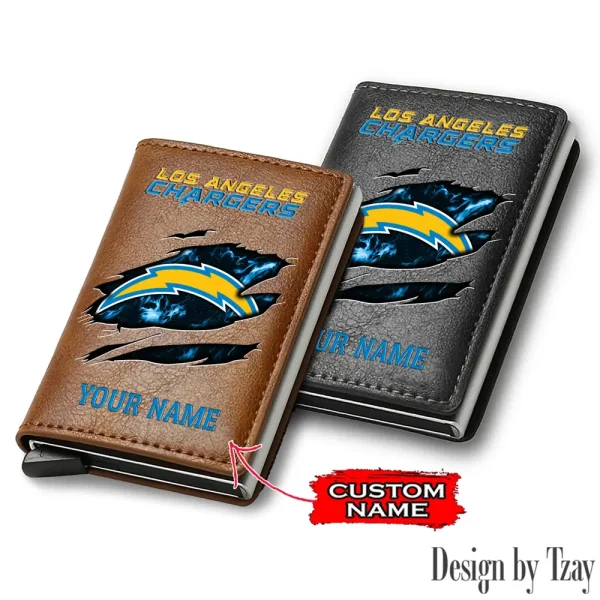 Los Angeles Chargers Credit Card Holder Leather Wallet SPTCHLW206