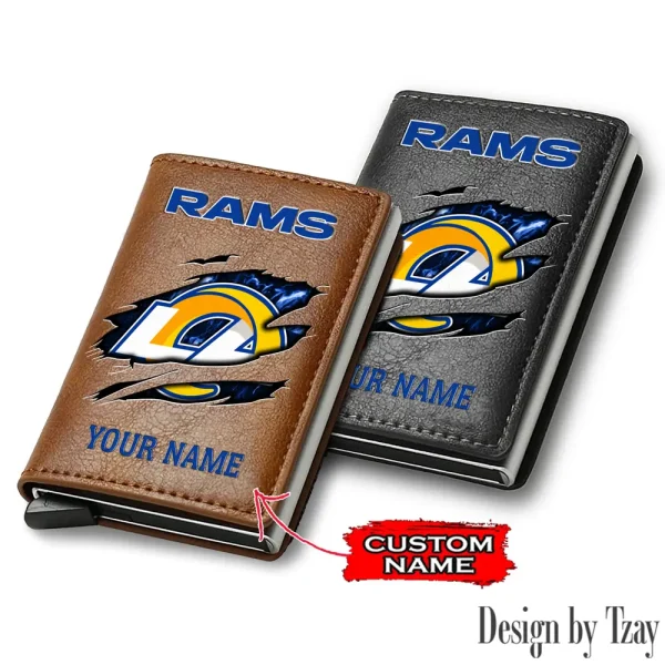 Los Angeles Rams Credit Card Holder Leather Wallet SPTCHLW207