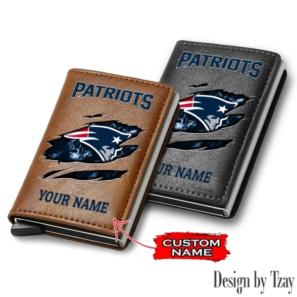 New England Patriots Credit Card Holder Leather Wallet SPTCHLW210