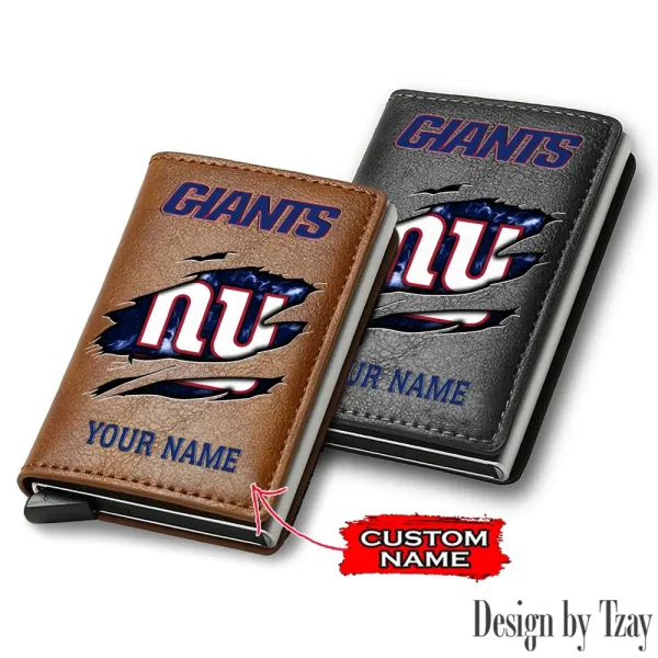 New York Giants Credit Card Holder Leather Wallet SPTCHLW212