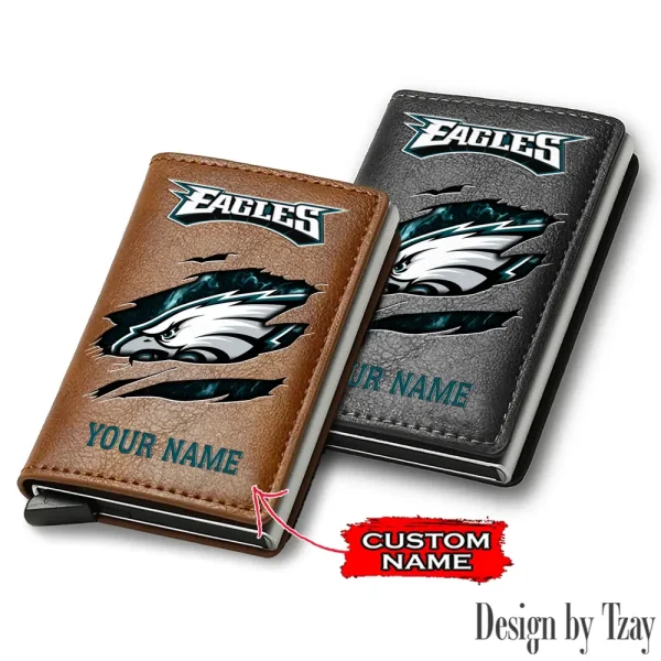 Philadelphia Eagles Credit Card Holder Leather Wallet SPTCHLW214