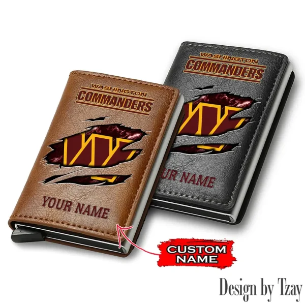 Washington Commanders Credit Card Holder Leather Wallet SPTCHLW220