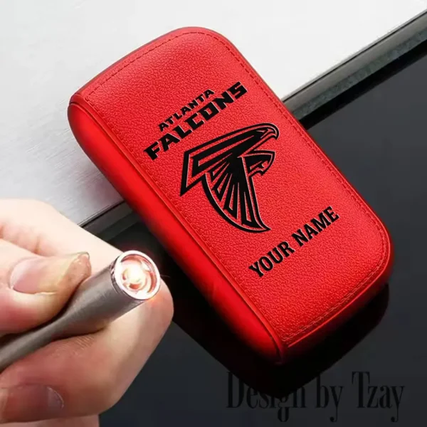 Atlanta Falcons Portable 2-in-1 Multi-function  Leather Cigarette Lighter Cigarette Case SPTLCCLC002 - Image 2