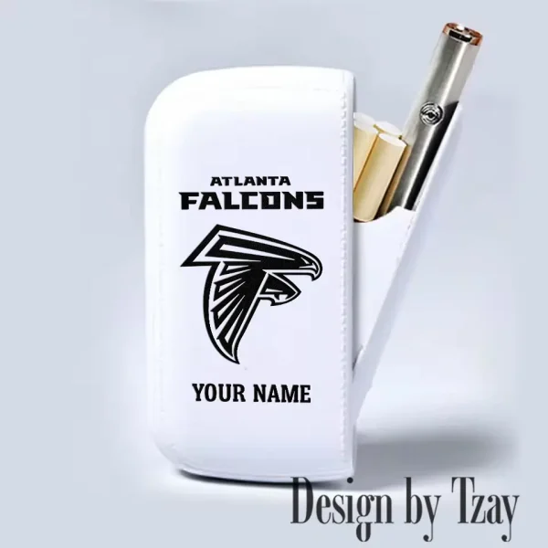 Atlanta Falcons Portable 2-in-1 Multi-function  Leather Cigarette Lighter Cigarette Case SPTLCCLC002