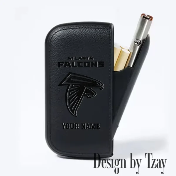 Atlanta Falcons Portable 2-in-1 Multi-function  Leather Cigarette Lighter Cigarette Case SPTLCCLC002 - Image 6