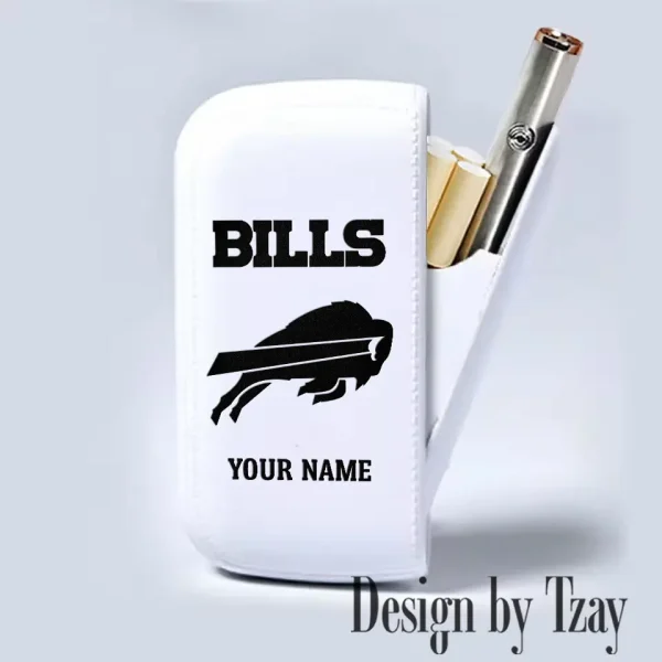 Buffalo Bills Portable 2-in-1 Multi-function  Leather Cigarette Lighter Cigarette Case SPTLCCLC004