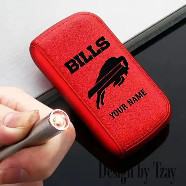 Buffalo Bills Portable 2-in-1 Multi-function  Leather Cigarette Lighter Cigarette Case SPTLCCLC004 - Image 3