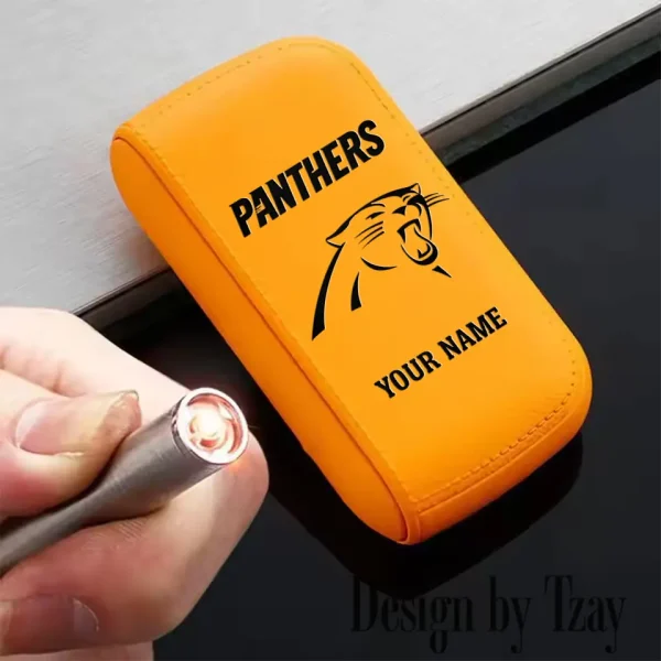 Carolina Panthers Portable 2-in-1 Multi-function  Leather Cigarette Lighter Cigarette Case SPTLCCLC005 - Image 5