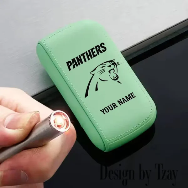 Carolina Panthers Portable 2-in-1 Multi-function  Leather Cigarette Lighter Cigarette Case SPTLCCLC005 - Image 6