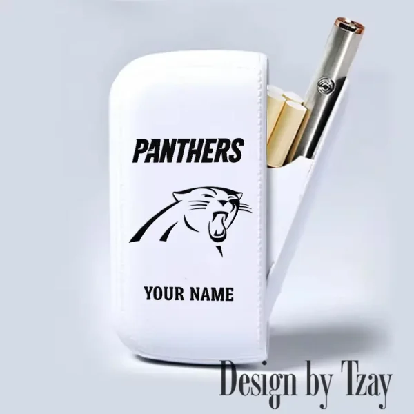 Carolina Panthers Portable 2-in-1 Multi-function  Leather Cigarette Lighter Cigarette Case SPTLCCLC005