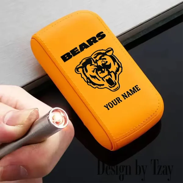 Chicago Bears Portable 2-in-1 Multi-function  Leather Cigarette Lighter Cigarette Case SPTLCCLC006 - Image 4