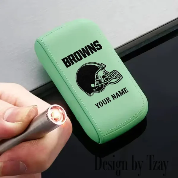 Cleveland Browns Portable 2-in-1 Multi-function  Leather Cigarette Lighter Cigarette Case SPTLCCLC008 - Image 3